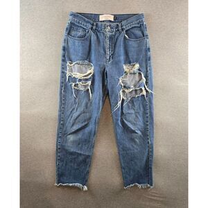 Marques Almeida x Topshop Size 6 High‎ Waist Jeans Blue Denim Raw Hem Distressed